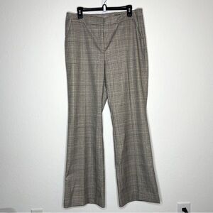 Chico's Glen Plaid Bootcut Trouser Pants Black and Orange Metallic Size 12